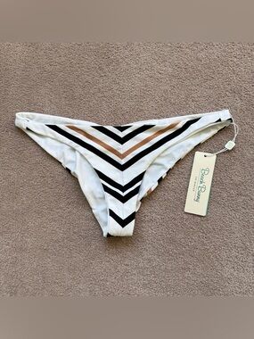 Beach Bunny - Angela Skimpy Bottom - BLACK/WHITE/COPPER